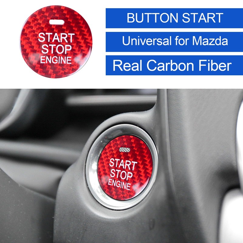 LANZMYAN Compatible with Mazda Engine Start Stop Button Cover Keyless