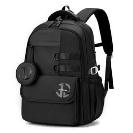 JANSBEN Waterproof School Backpack for Teenagers Boys and Girls, Multiple Compartment Design for School and Travel, School Bag, Ideal for 5 Class, black