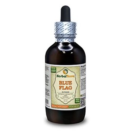 Blue Flag (Iris Versicolor) Tincture, Organic Dried Root Liquid Extract (Brand Name: HerbalTerra, Proudly Made in USA) 4 fl.oz (120 ml)