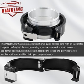 RiAiCiING 3 Inch Aluminum Quick Release V Band Clamp with Flange, Intake Intercooler Pipe HD Clamp, Pinless