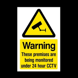 These premises are monitored Plastic Sign with double sided fixing tape - Security, Camera, Closed Circuit TV, Warning Safety (MISC10)