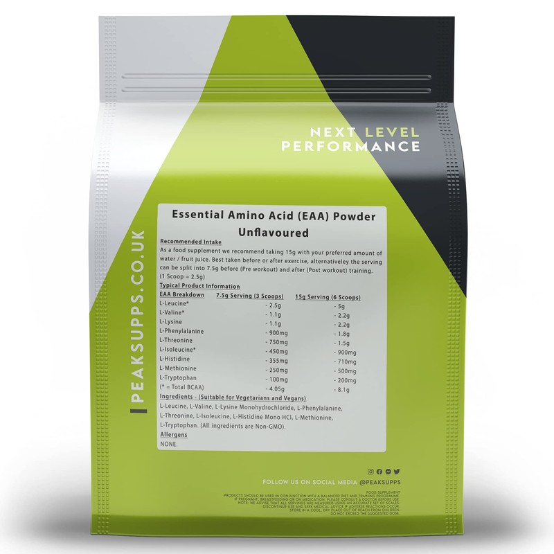 Peak Supps Essential Amino Acids 500g - EAA | Pure