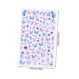 FOMIYES Unique Manicure Decals 5pcs Butterfly Flower Nail Art Stickers for Salon Home