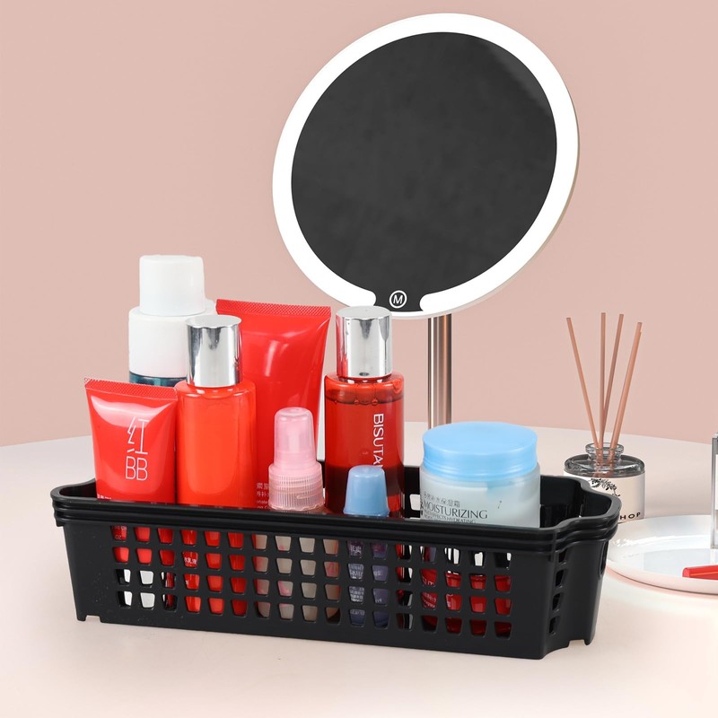 Drephia 12 Pack Plastic Slim Storage Basket, 10.43" x 3.74"