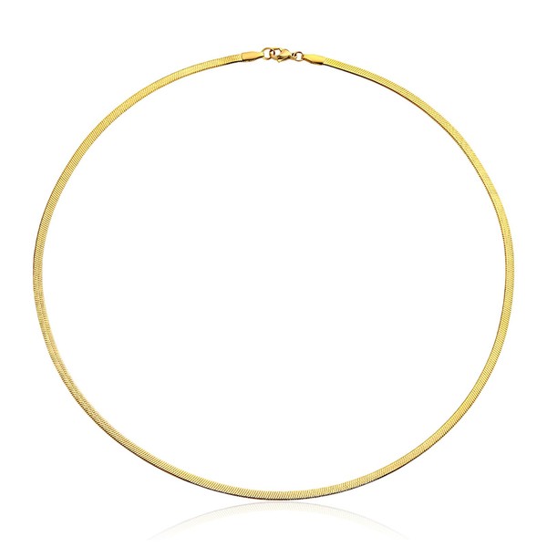QttvbTna 14K Gold-Plated Snake Chain, Elegant Stainless Steel Chain, 3