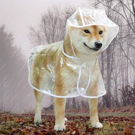 Dog Raincoat, Pet Rain Coat, Portable Dog Poncho Snow Clothes with Double Breasted, Transparent Dog Rain Coat Poncho (White #78)
