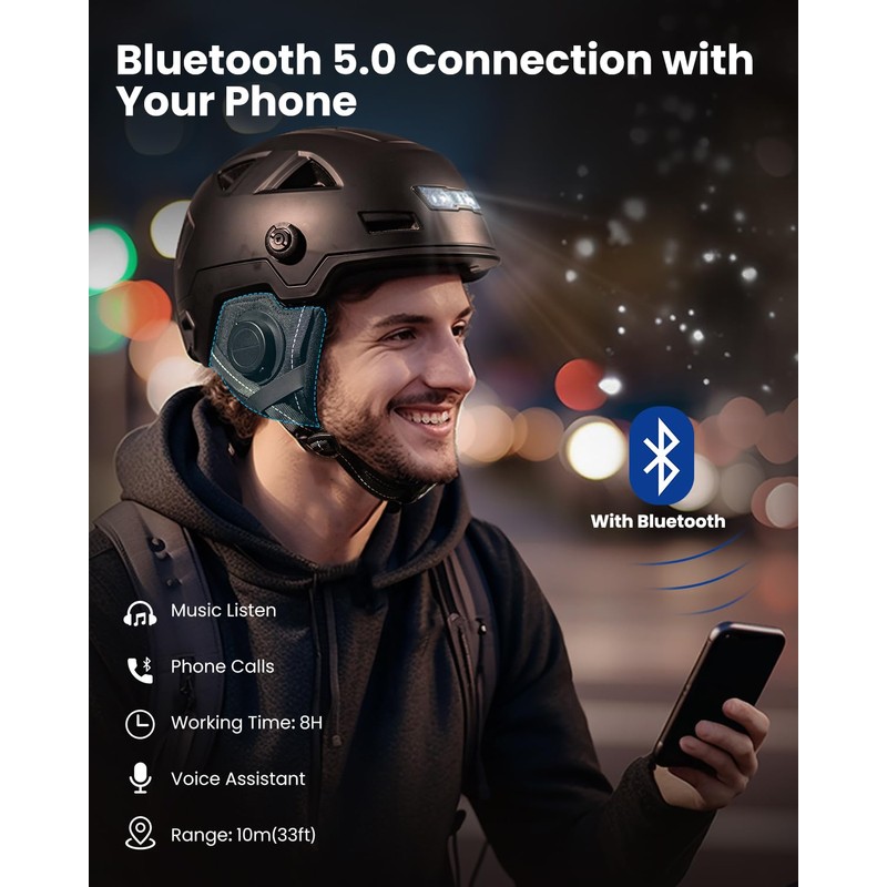 ILM Bluetooth Inner Pads Bike Helmet E3-12LS