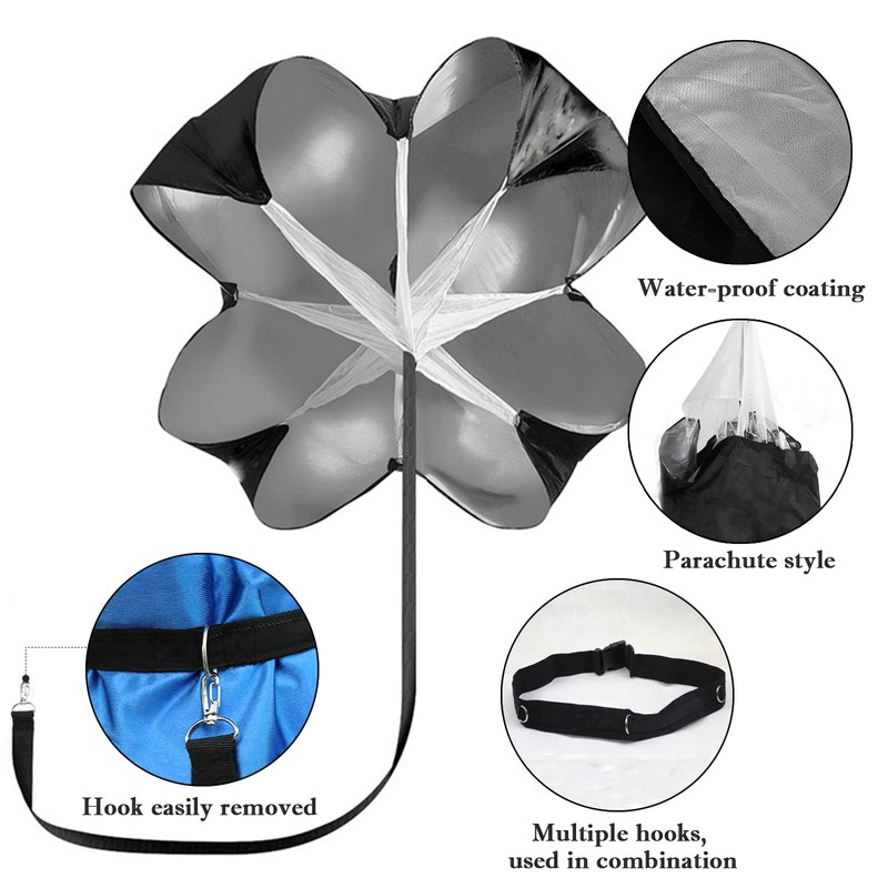 Running Parachute,56 Inch Speed Parachute Resistance Parachute Speed Training Parachute