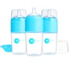 PopYum 9 oz Blue Anti-Colic Formula Making/Mixing/Dispenser Baby Bottles, 3-Pack