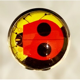 Unbranded Charley Harper Lady Bug Ladybug Beetle Insect 1" Glass Sewing Button CH755