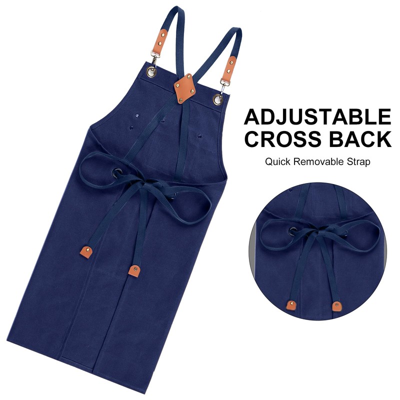 ZOMAO Chef Apron for Women Men with Large Pockets, Cotton