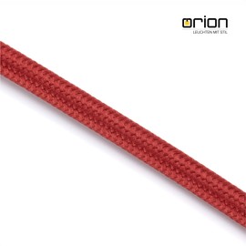 Textile Cable for Lamps, 5 m Bordeaux, 3-Core, (3 x 0.75 mm²) - Plastic Power Cable with Ground Conductor, Textile Coated