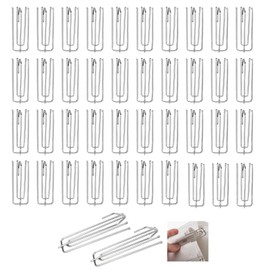 DUDUI Pack of 40 Curtain Hooks Metal, Stainless Steel Curtain Hooks with 4 Prongs, Curtain Hooks for Rails and Curtain Rings Rails