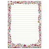 Current Vibrant Pink Spring Floral Lined Shopping Memo Notepad -