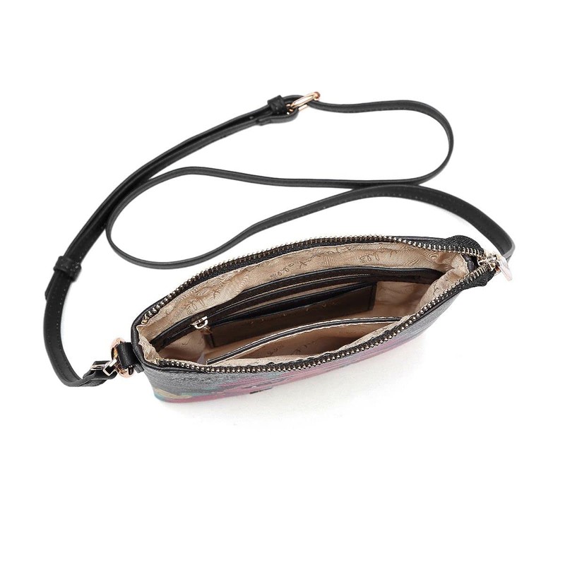 Frida Kahlo ANIMATED ARTWORK SIMPLE CROSSBODY - BLACK