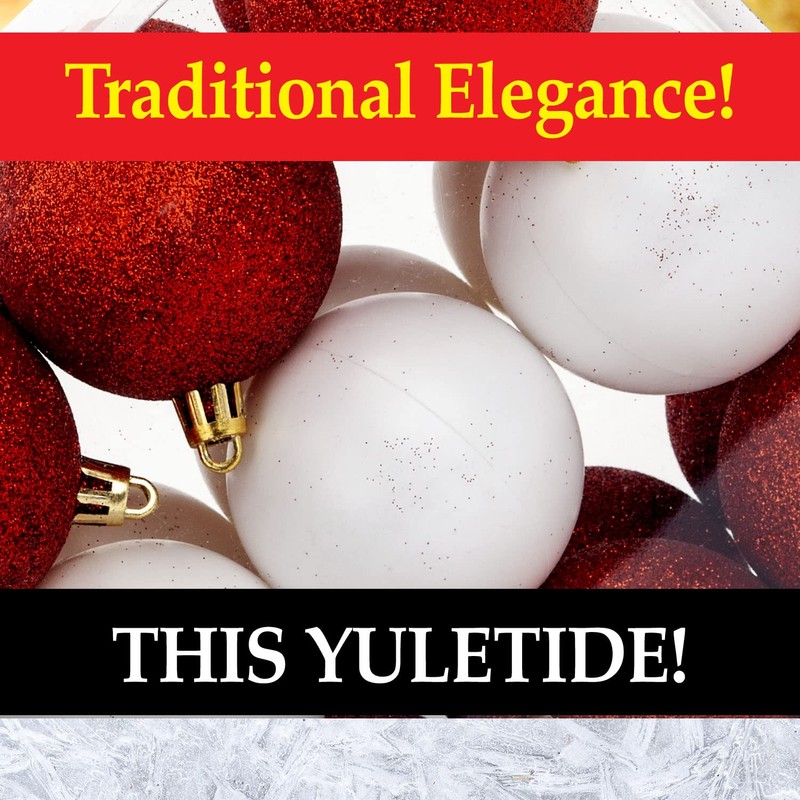 VFM - Red & White 6cm Baubles Assorted (24 Pack)