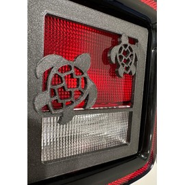 Honu Baby Shells Swimming 3D - Black for Jeep Wrangler JK/JKU/JL Rear Tail Light Covers (2019-2024) Non Led Version Love Hawaii Hawaiian Tiki