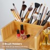 Makeup Organizer Countertop With Brush Holder For Vanity, Large Bamboo