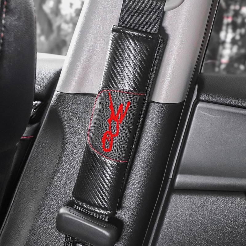 WOigQing 2 Pcs Carbon Fiber Leather Car Seat Belt Shoulder