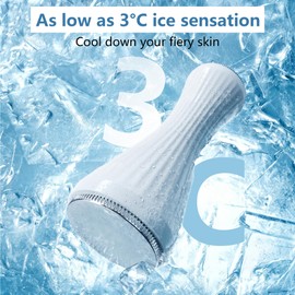 Double Head Ice Roller for Face & Eye, Anti-Frostbite Ice Massager for Puffiness & Redness, Self-Care Skincare Tool with Storage Box for Men & Women (White)
