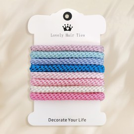 CLINTT 8 Pcs Elastic Hair Ties for Women & Girls, High Elastic Ponytail Holders, Hair Ties No Damage, Elastic Ties for Curly or Thick Hair, Pastel