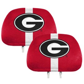 FANMATS 62045 Georgia Bulldogs Printed Head Rest Cover Set - 2 Pieces, 10" x 14"