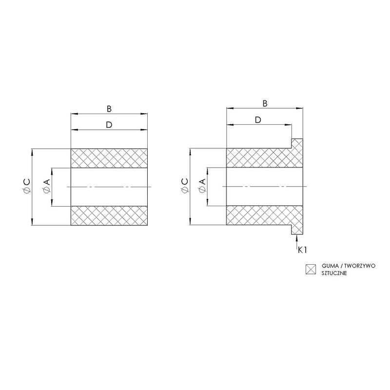 TEDGUM TED80499 REAR LEAF SPRING BUSHING REAR TO BODY