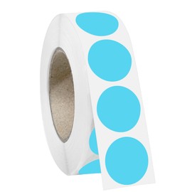 Ouzoustate - 1000 calcomanías de puntos azules claros de 3/4 pulgadas, etiquetas de código de colores circulares redondas para cochera, patio, venta de puntos, para niños, aula, oficina (azul claro)