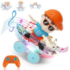 2.4GHz Remote Control Car,2024 Coolest Skateboard RC Car with Light Music,Indoor Outdoor Rechargeable Stunt Car,360°Spins Light Up Skateboard,Birthday Gifts for 3 4 5 6 7 8-12 Year Boys Girls Kids