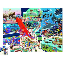 Crocodile Creek Above + Below 48-Piece Jigsaw Floor Puzzle - Fun Floor Puzzles for Kids Ages 4-8 - Day at The Aquarium - 18 x 24 inches Finished