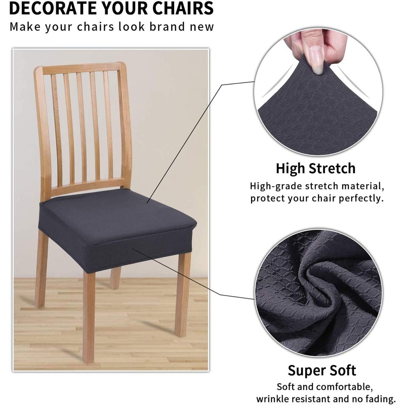 smiry Dining Chair Seat Covers, Jacquard Dining Chair Seat Protectors,
