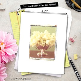 The Best Card Company - Jumbo Sympathy Paper Card From Us 8.5 x 11 Inch with Envelope (1 Pack) Oversize Jumbo Foto Florals-Urn J9540ASMG-US