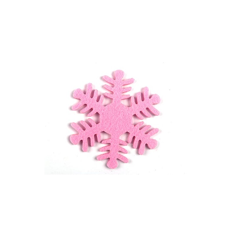 YYCRAFT 20 Felt Snowflake for Christmas Decorations Ornaments 3.5 Inch-Pink