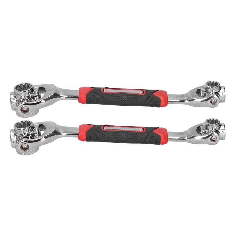 2Pcs 8 In 1 Socket Wrench Carbon Steel Multifunctional 360°