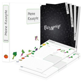 PRICARO Recipe Folder Complete Set "Querbeet", A4, 8 Pieces