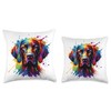 Colorful Splash Art German Shorthaired Pointer Dog GSP Throw Pillow
