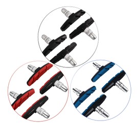 Fanshiontide 2 Pairs Brake Pads with Nuts and Strengths, Bicycle Brake Shoes for V Brake 70mm for Road Bike, Mountain Bike (Black)