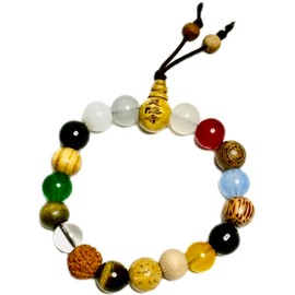 2 Pcs 18 Beads Bracelets Chinese Hangzhou Lingyin Temple Style: Classical Buddhist Amulets for Blessings, Protection, Prosperity, and Good Fortune - Multi-Treasure Crafted from 18 Types of Bodhi,