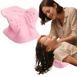 Hair Washing Station for Kids Neck Pillow for Kids' Wash Time Ergonomic Kids，Hair Washing Station for Sink Portable Hair Washing Mat (Pink)