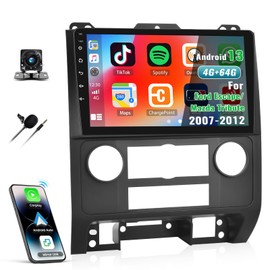 [4G+64G]Android 13 Car Stereo for Ford Escape/Mazda Tribute 2007-2012 with Wireless CarPlay Android Auto,9" Touchscreen Car Radio with Mirror Link Voice Control WiFi/GPS,Bluetooth,FM/RDS+Backup Camera