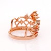 Uloveido Rose Gold Plated Princess Crown Ring with White Cubic
