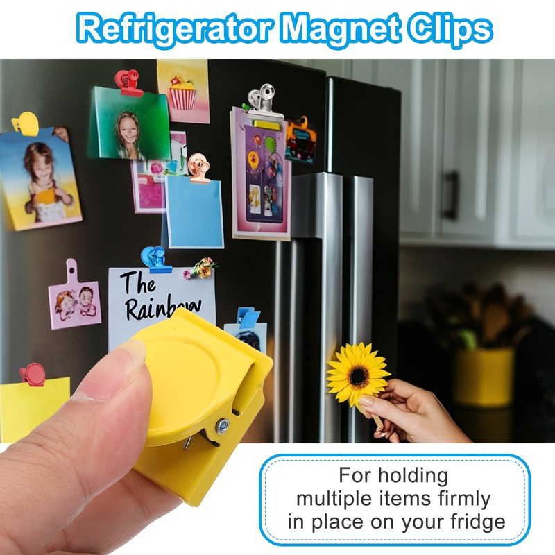 PATIKIL 31mm Magnetic Clips, 12Pcs Stainless Steel Refrigerator Magnet Hook