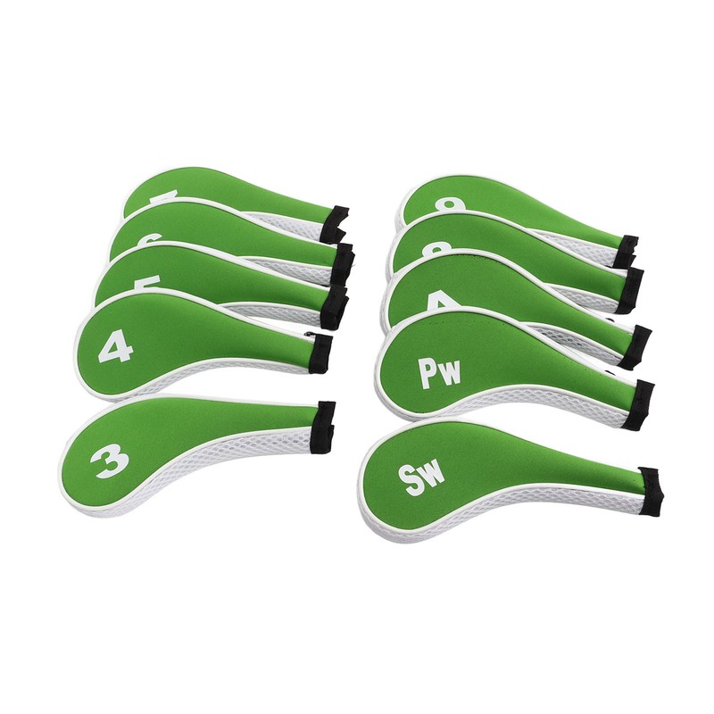 10 Pcs Golf Iron Head Cover Set with Zipper Golf