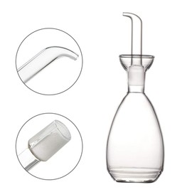 Affogato Glass Oil Bottle with Spout, Olive Oil Dispenser Vinegar Drizzler Pourer Stopper Pot, Soy Sauce Vinegar Cruet Non Drip Heat-Resistant for Cooking Kitchen Restaurant BBQ (8.5 oz)
