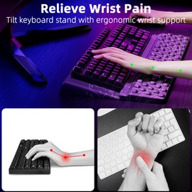 Ospelelf Wrist Support for Keyboard, Keyboard Stand with Wrist Rest, Comfy Ergonomic Keyboard Riser Holder for Office Home