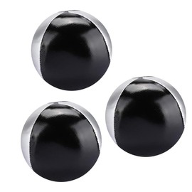 Jaerb PU Leather Portable Juggling Ball, 3PCS Silver Black, Approx. 120g Each, Approx. 6.3cm/2.48inch Diameter, Suitable for Kids' Leisure Play & Professional Juggling