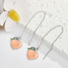 Peach Earrings Sterling Silver Peach Threader Earrings Fruit Jewelry For