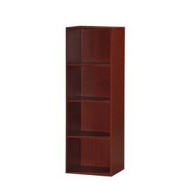 Hodedah 4-Shelf Bookcase in Mahogany
