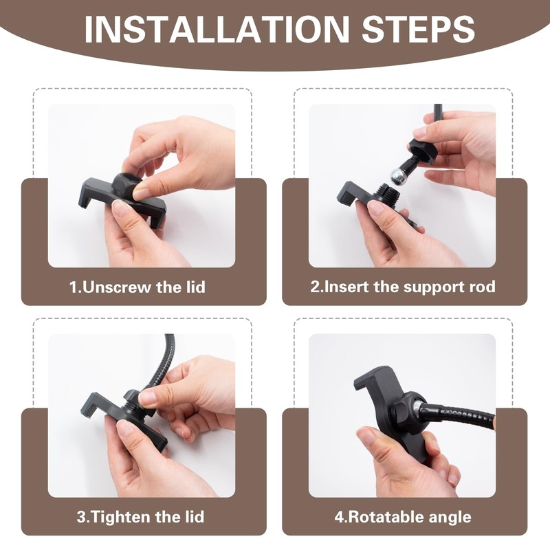 Gooseneck Phone Holder, 360-degree Rotating Flexible Adjustable Long Arm Phone