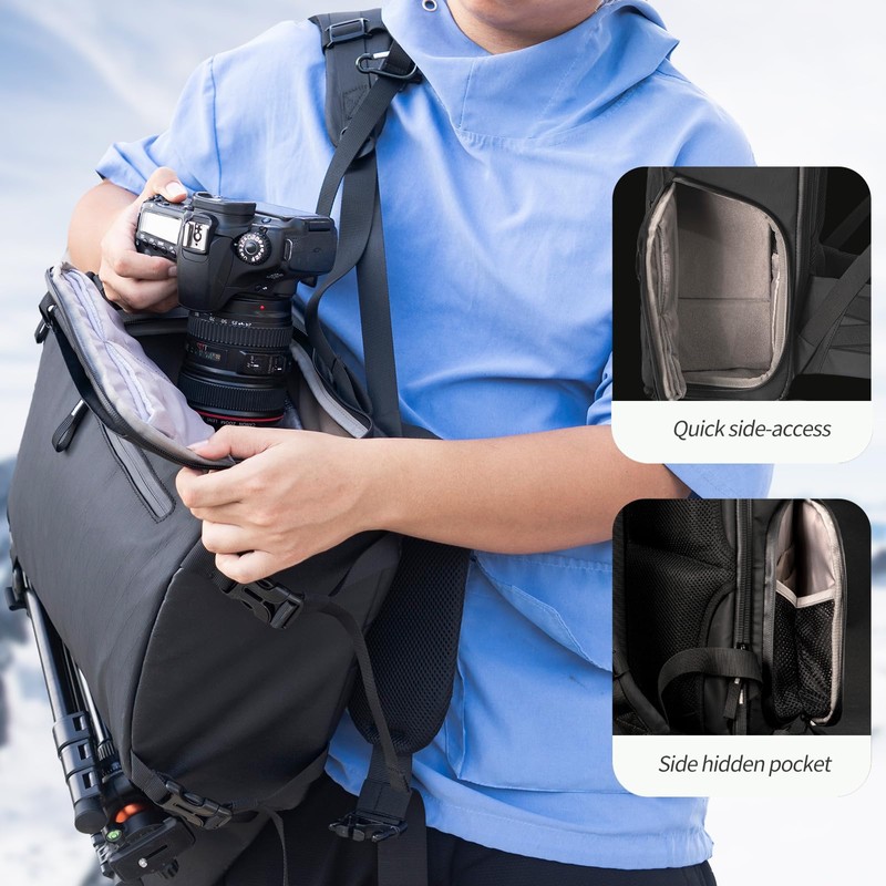 Besnfoto Camera Backpack Waterproof Bag Professional Travel Photography Bag Large